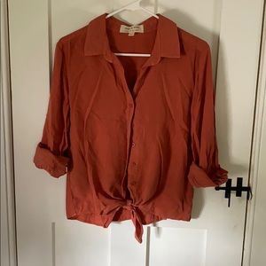 CLOTH & STONE TIE FRONT SHIRT